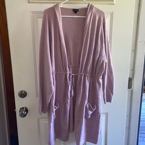 Torrid 5x pink/mauve hooded sweater with pockets